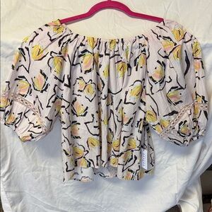 Velvet by Graham & Spencer Cream Floral Blouse
